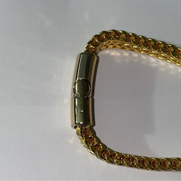 Gold Double Row Stainless Steel Bracelet - Picture 3 of 8